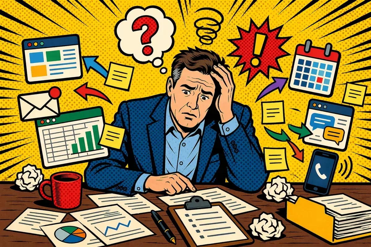 illustration of a frustrated business owner