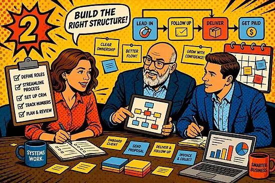 illustration to show that step 2 is to build the right structure